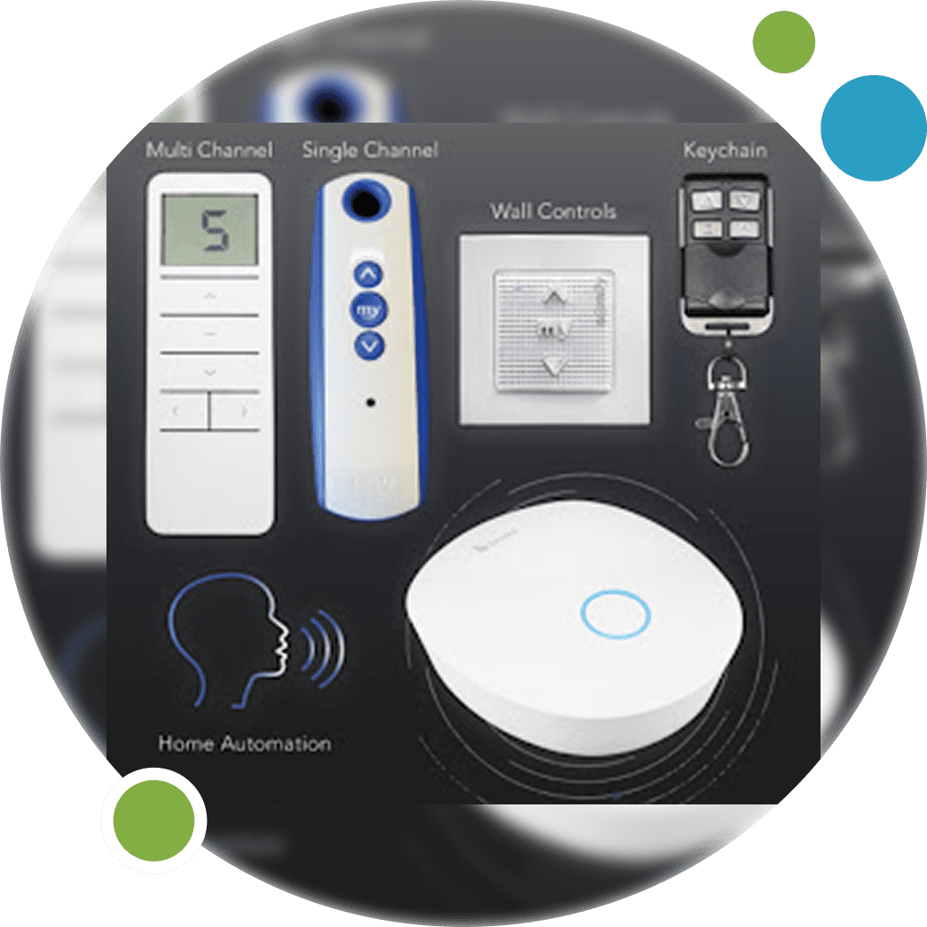 A modern smart home control panel with various devices and switches.